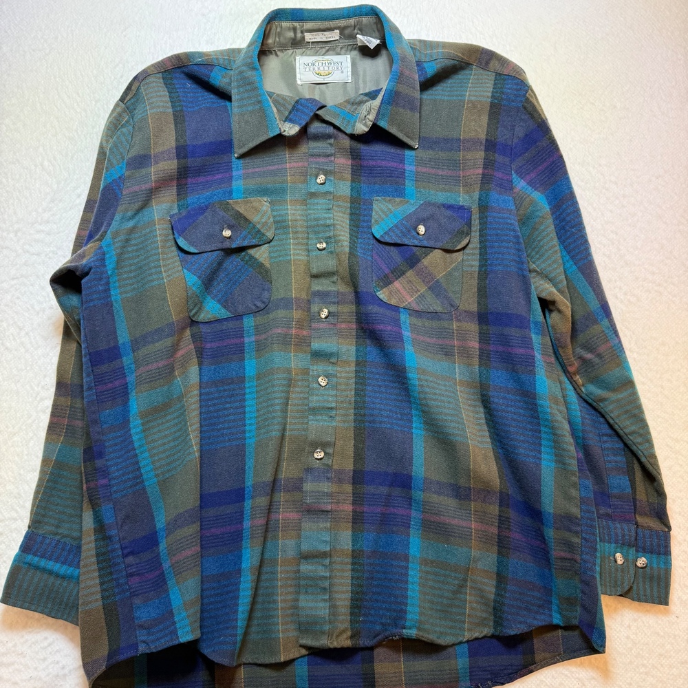 Northwest Territory Flannel Plaid Button Up Long Sleeve Shirt‎ XL
